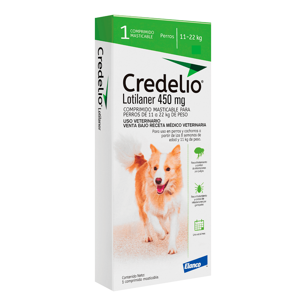 ANTIPARASITARIO CREDELIO 450MG 1 COMP 11KG A 22KG