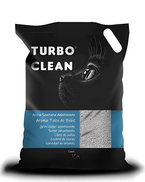 ARENAS SANITARIAS AGLUTINANTE TURBO CLEAN 4KG AROMA TALCO BEBE