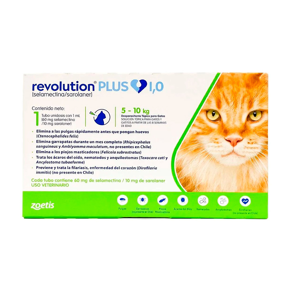REVOLUTION PLUS GATO 5 A 10 KG