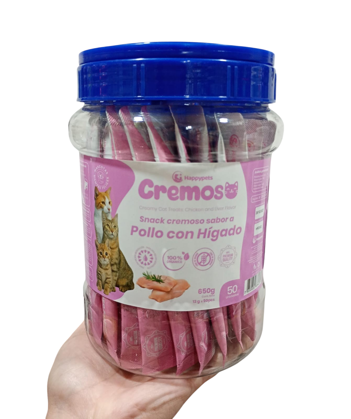 TARRO CON 50 UND CREMI CREMOSO PREMIO PARA GATOS (13GRS X 50