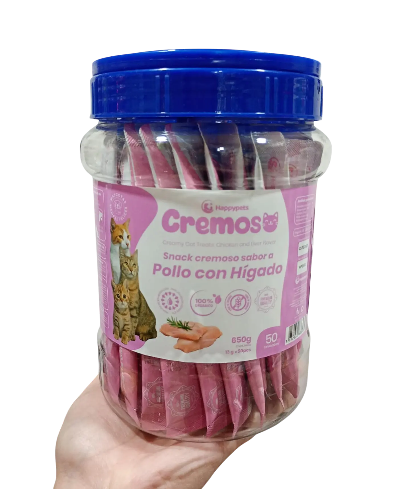 TARRO CON 50 UND CREMI CREMOSO PREMIO PARA GATOS (13GRS X 50 TUBOS) 1