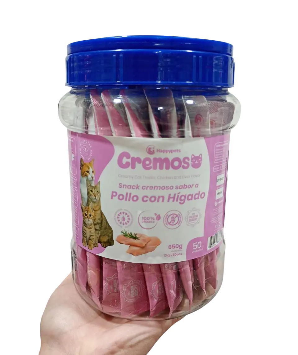 TARRO CON 50 UND CREMI CREMOSO PREMIO PARA GATOS (13GRS X 50 TUBOS) 1