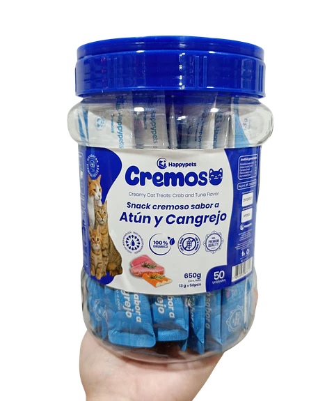 TARRO CON 50 UND CREMI CREMOSO PREMIO PARA GATOS (13GRS X 50 TUBOS)