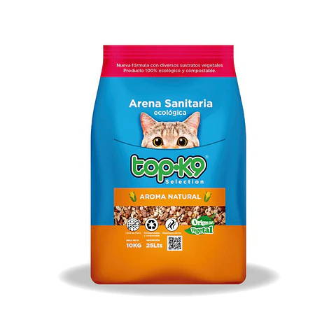 ARENAS SANITARIAS ECOLOGICAS TOPK9 10KG VARIEDAD AROMAS