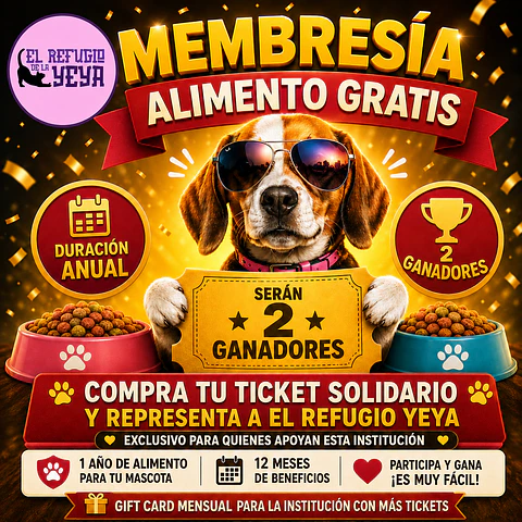 MEMBRESIA PARA UN AÑO DE ALIMENTO PARA PERRO O GATO (INSTITUCIONES)