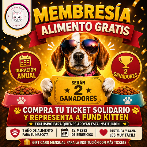 MEMBRESIA PARA UN AÑO DE ALIMENTO PARA PERRO O GATO (INSTITUCIONES)
