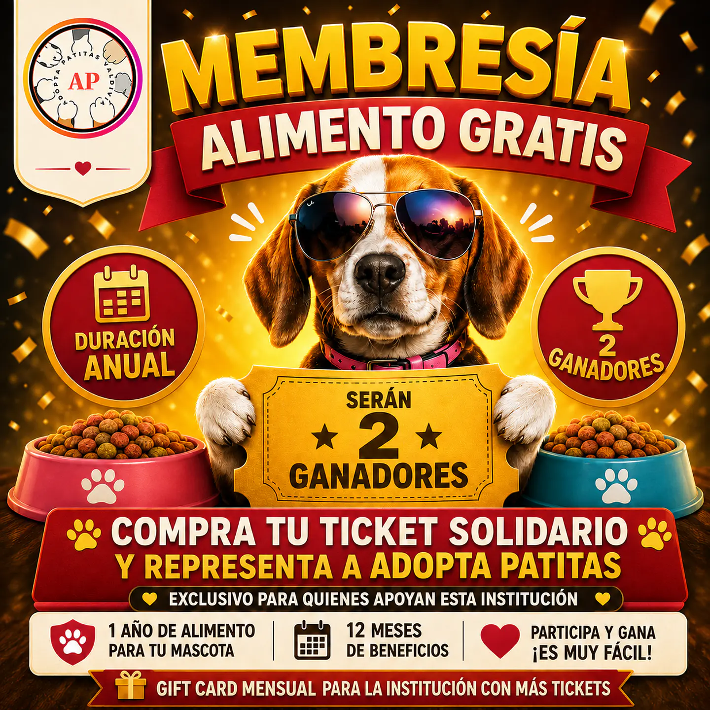 MEMBRESIA PARA UN AÑO DE ALIMENTO PARA PERRO O GATO (INSTITUCIONES) 5