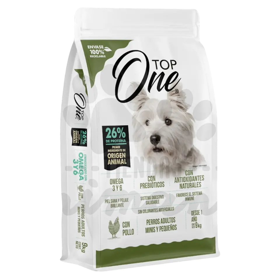 TOP ONE PERRO ADULTO RAZAS MINI Y PEQUEÑAS 9KG 1
