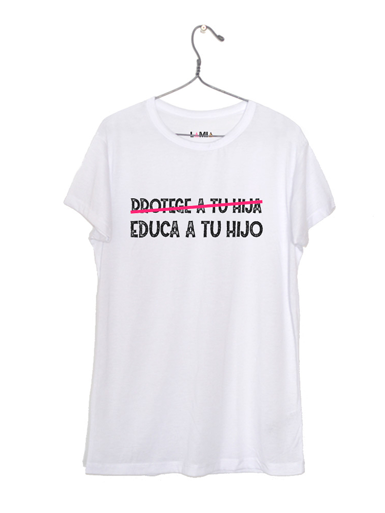 Protege a tu hija. Educa a tu hijo - Polera Niñe/a/o #1 1