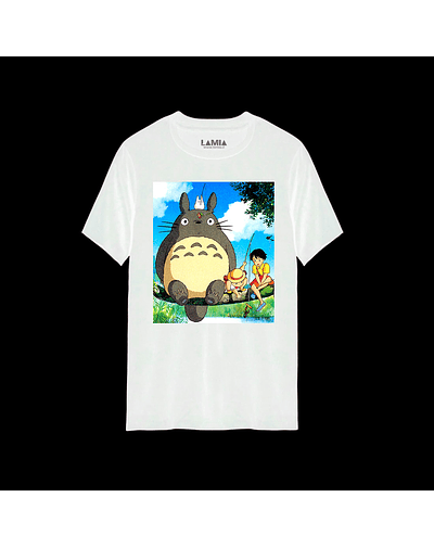 Polera Mi Vecino Totoro Ghibli Línea Premium #1 - Blanca