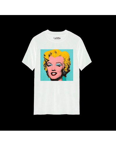 Polera Marilyn Monroe Warhol Línea Premium #4 - Blanca