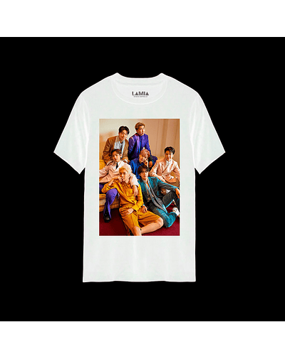 Polera BTS Billboard 2021 K-Pop Línea Premium #1 - Blanca