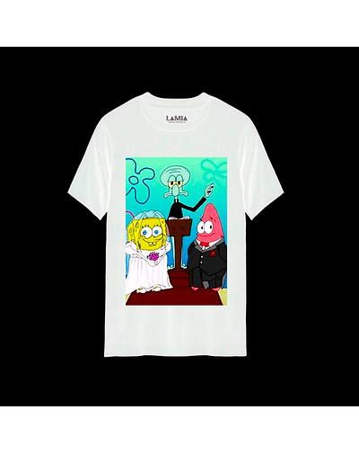 Polera Bob Esponja y Patricio Línea Premium #1 - Blanca