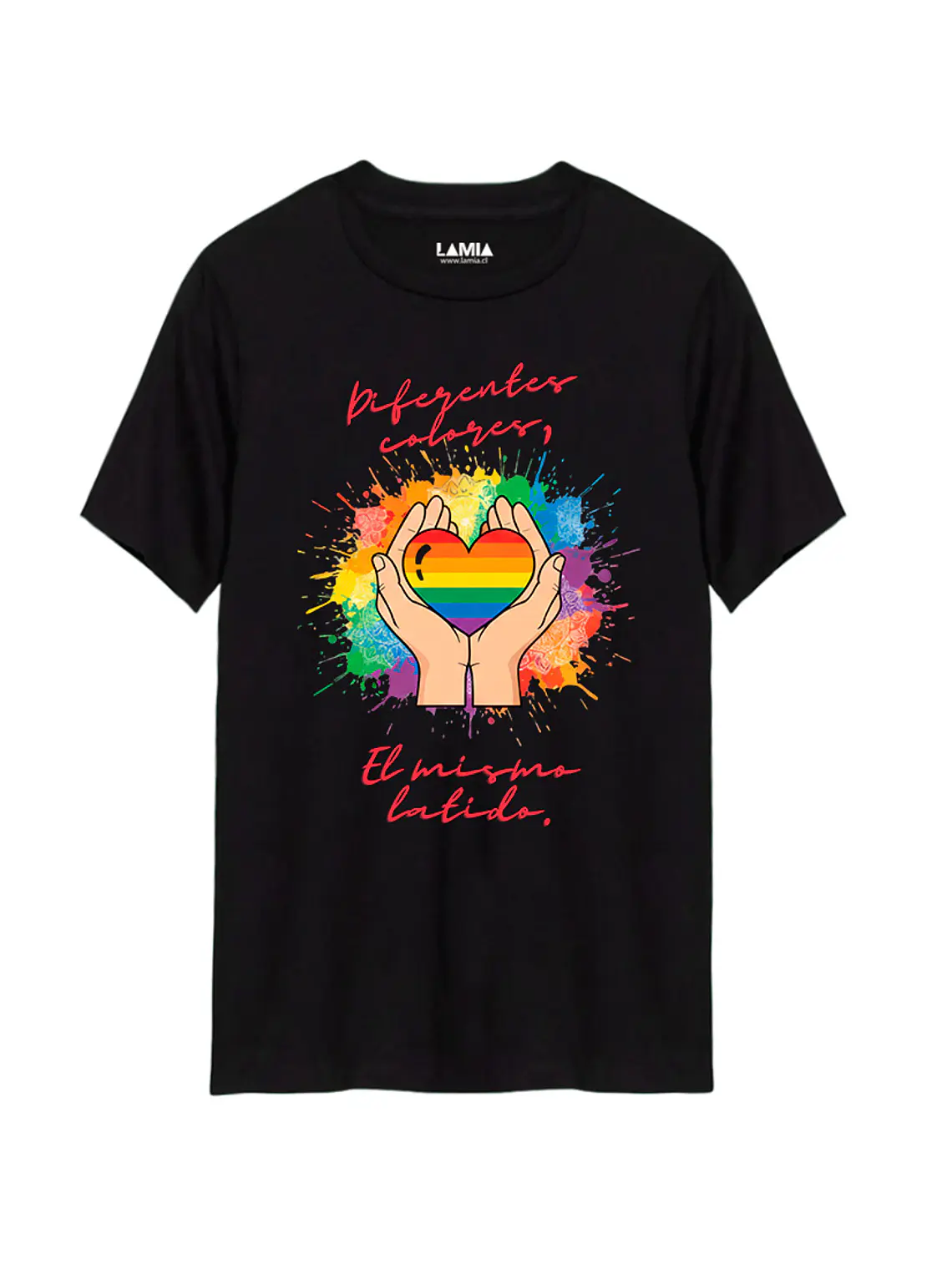 Polera Diferentes colores, el mismo latido - dia del amor - lgbtq+ Línea Premium #1 1