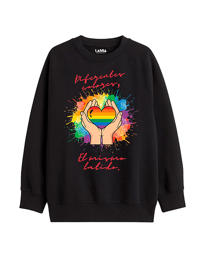 Polerón Diferentes colores, el mismo latido - dia del amor - lgbtq+ Línea Premium #1