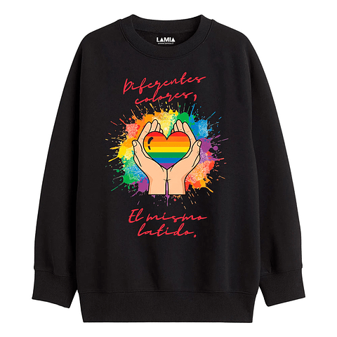 Polerón Diferentes colores, el mismo latido - dia del amor - lgbtq+ Línea Premium #1