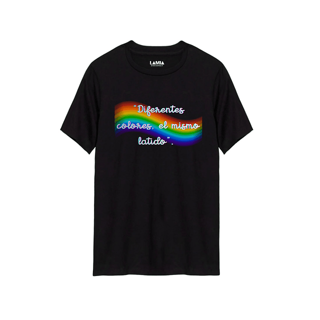 Polera Diferentes colores, el mismo latido - dia del amor - lgbtq+ Línea Premium #2