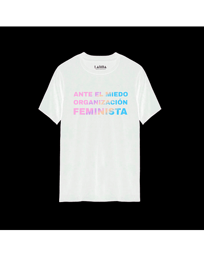 Polera Ante el miedo organizacion feminista 8M Línea Premium #1 - Blanca