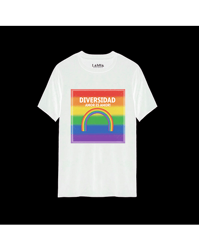 Polera Diversidad LGBTIQA+ Amor es amor Línea Premium #1 - Blanca