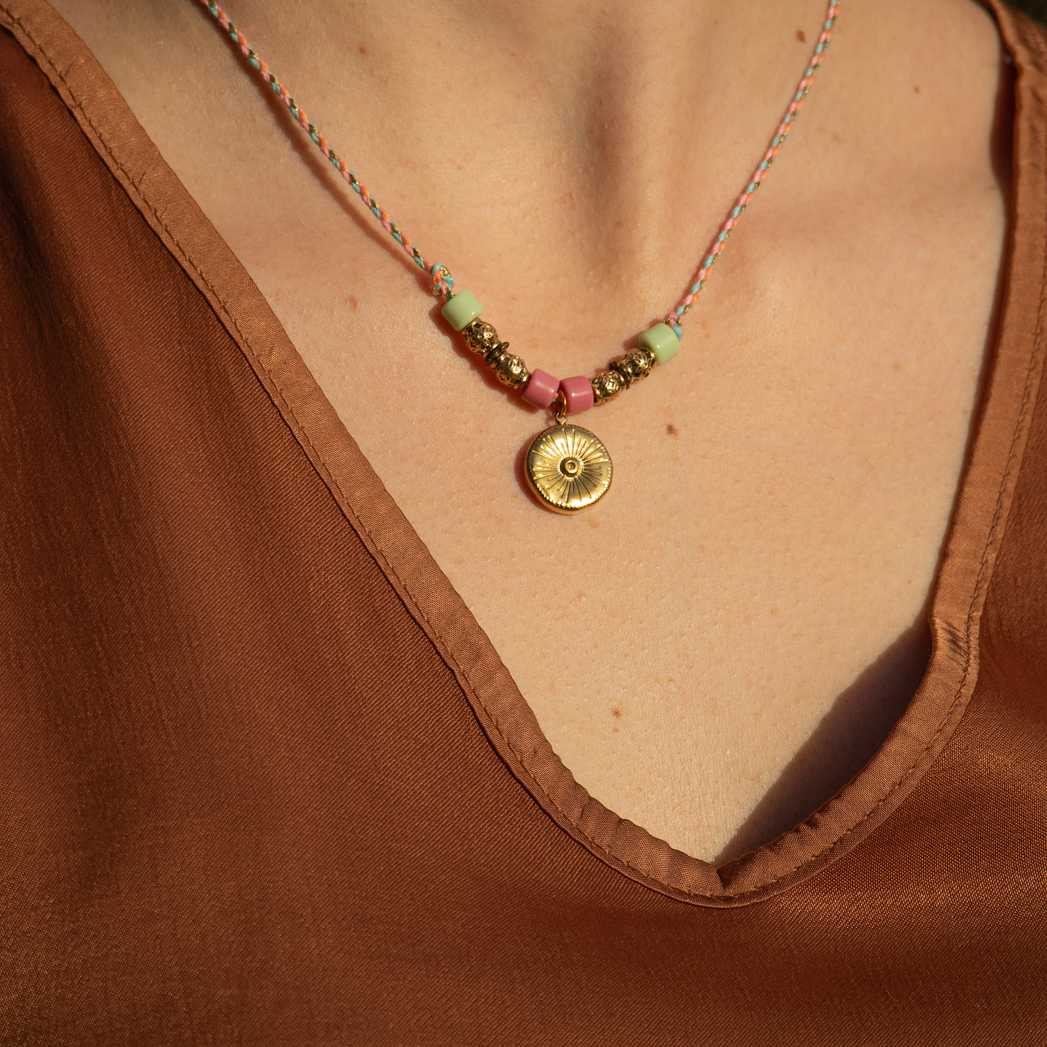 Collar | Trenzado Rosado Gold Sun 3