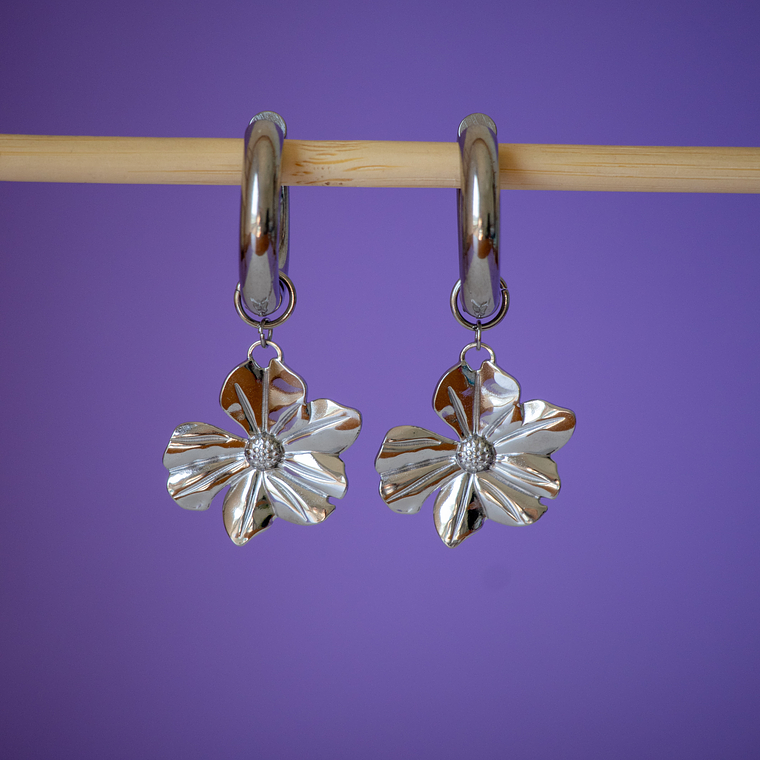 Charm Flor Petalos Silver 1