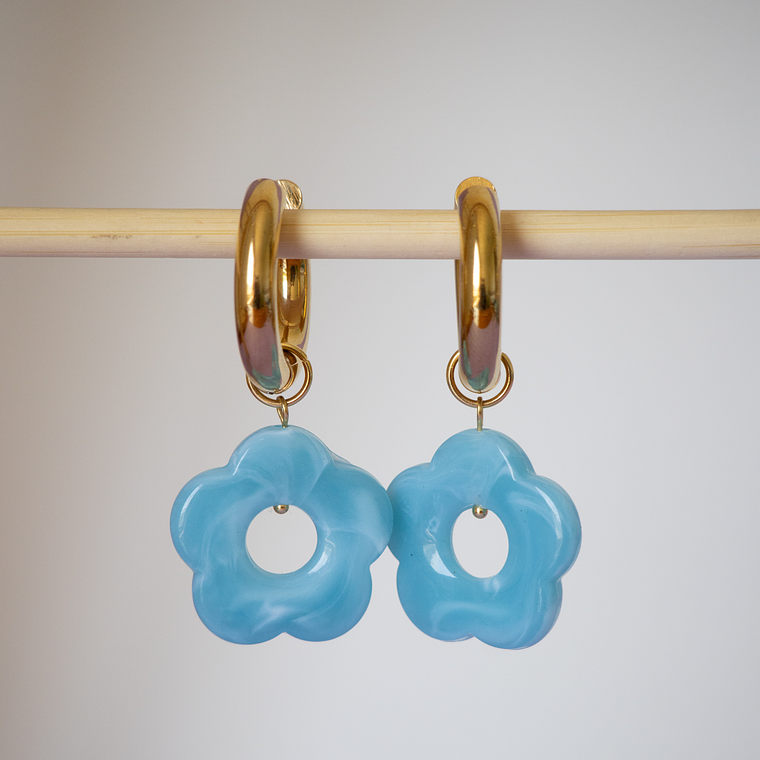 Charms Flores Colgantes Celeste Base Gold 1