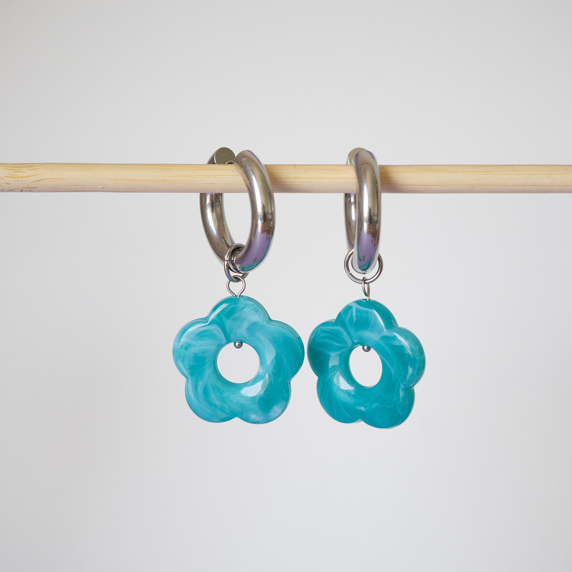 Charms Flores Colgantes Turquesa Base Silver 1