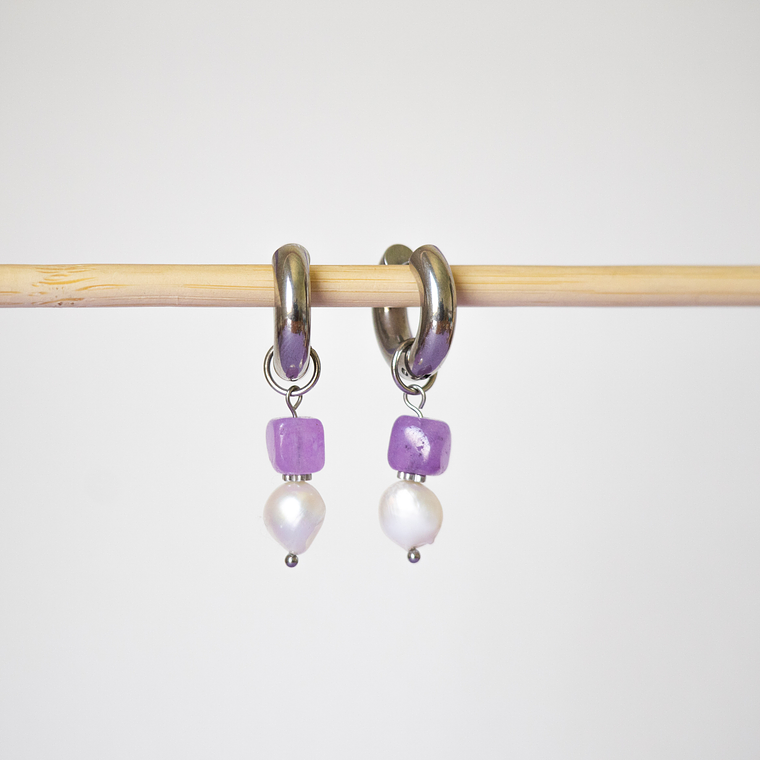 Charms Perlas Piedra Lila Silver 1