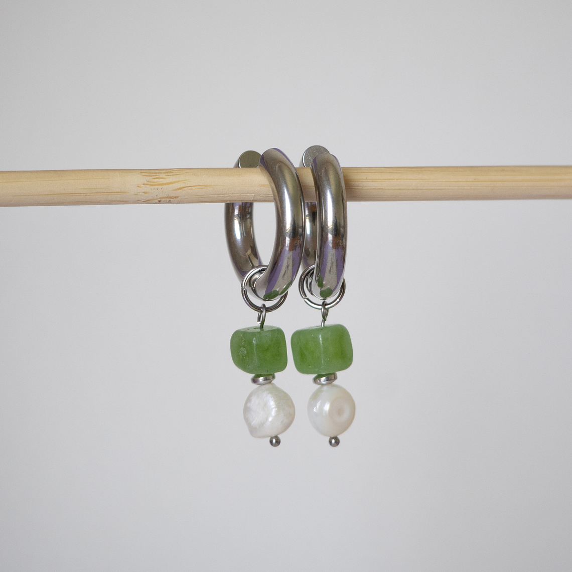 Charms Perlas Piedra Verde Silver 2