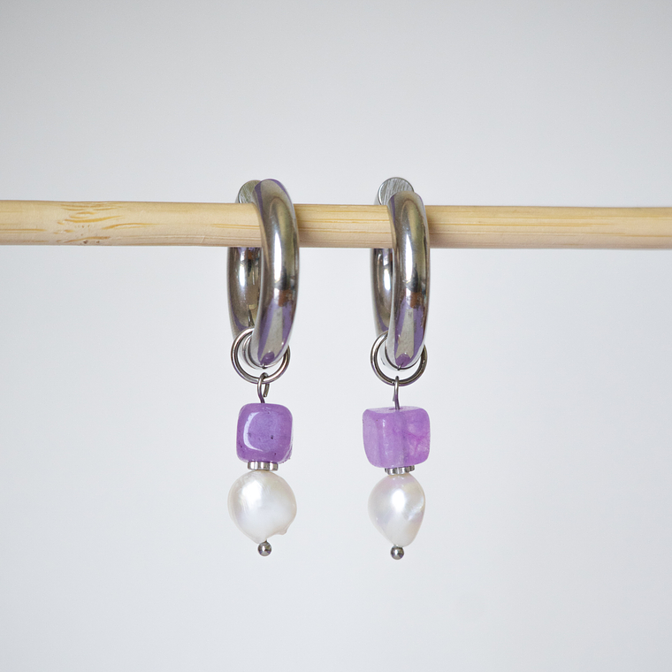 Charms Perlas Piedra Lila Silver 2