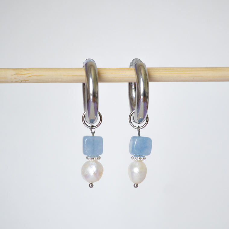 Charms Perlas Piedra Celeste Silver 2