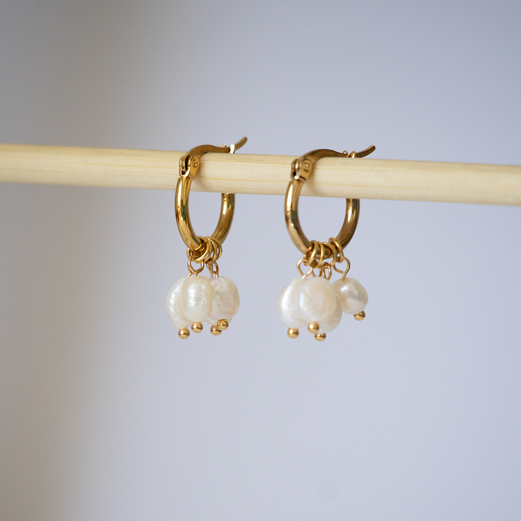 Aros Abelia - Con perlas de rio chicas 2