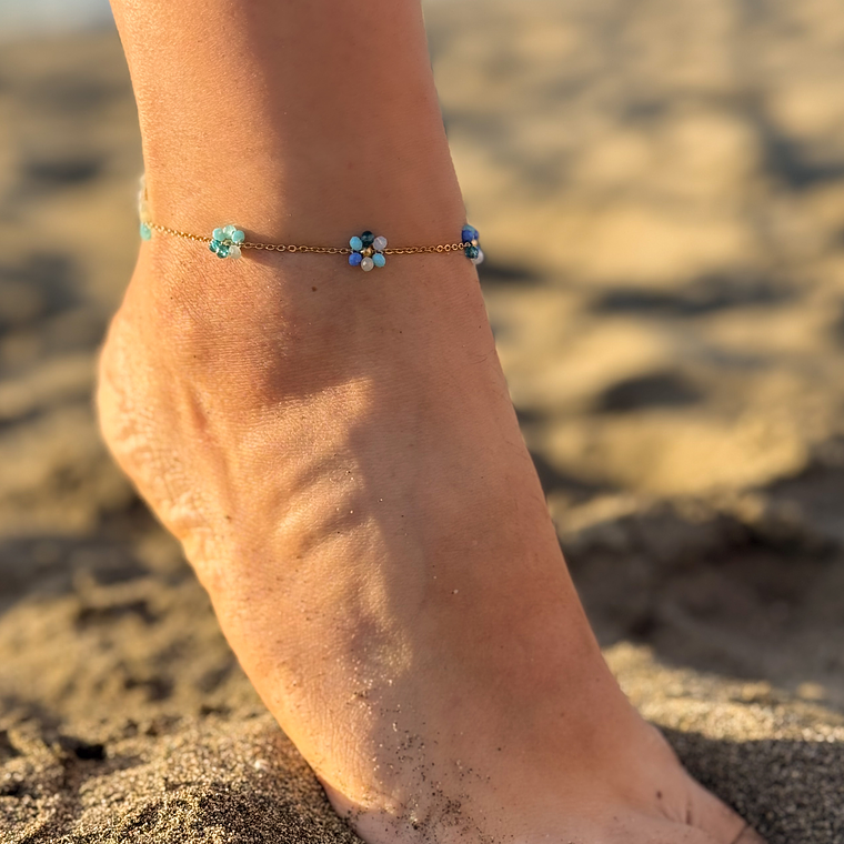 Tobillera | Bloom Azules Gold 2