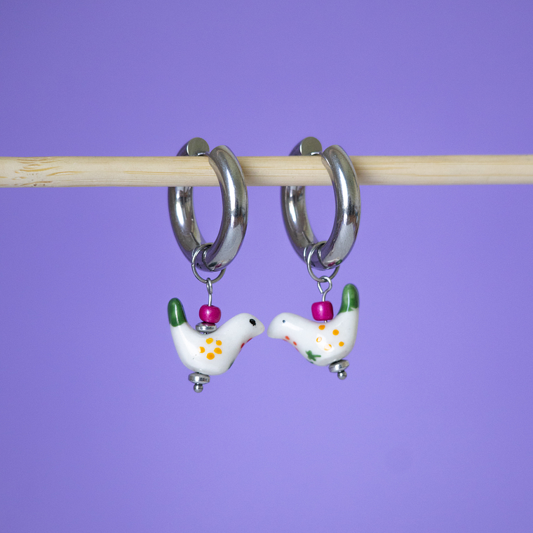 Charm Pájaro Cerámica Blanco 1