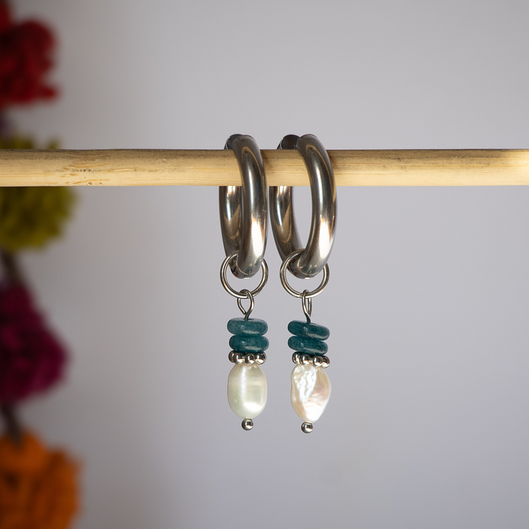 Charms Perla Piedra Petroleo Silver 4