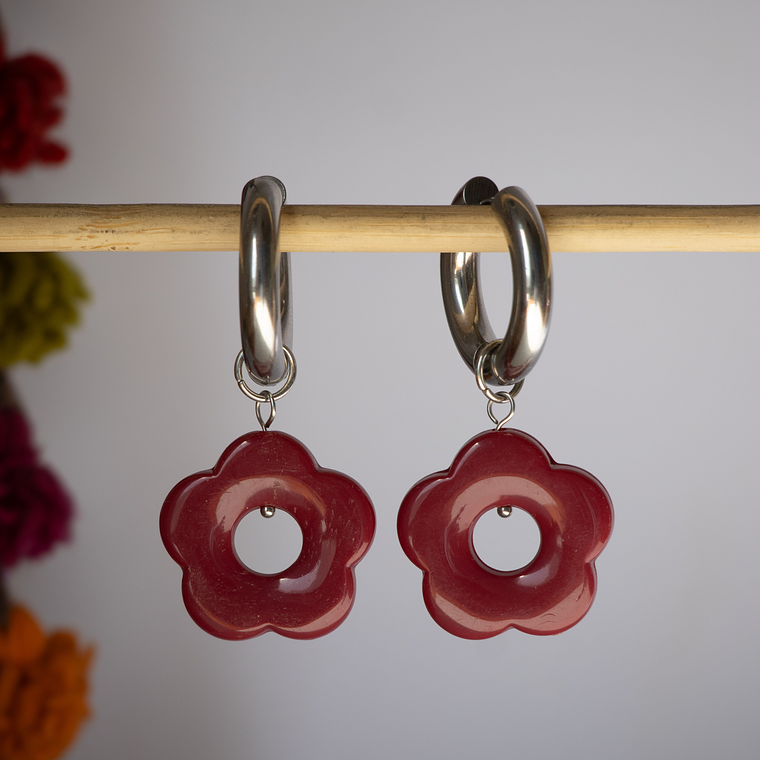 Charms Flores Colgantes Ciruela Base Silver 1