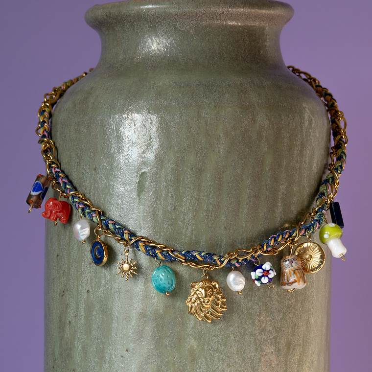 Collar | Gold Lion Charm 2