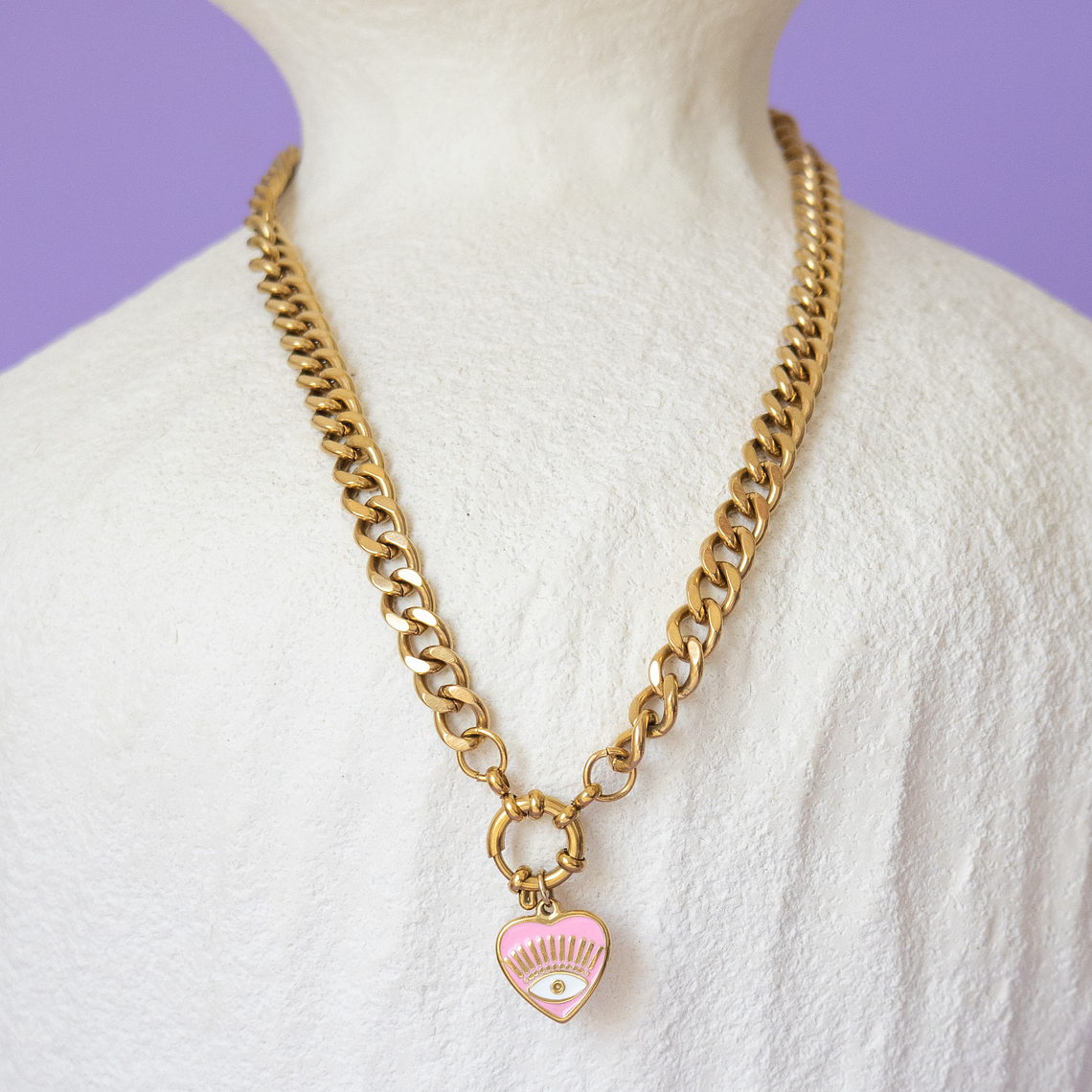 Cadena con corazón de colores 2