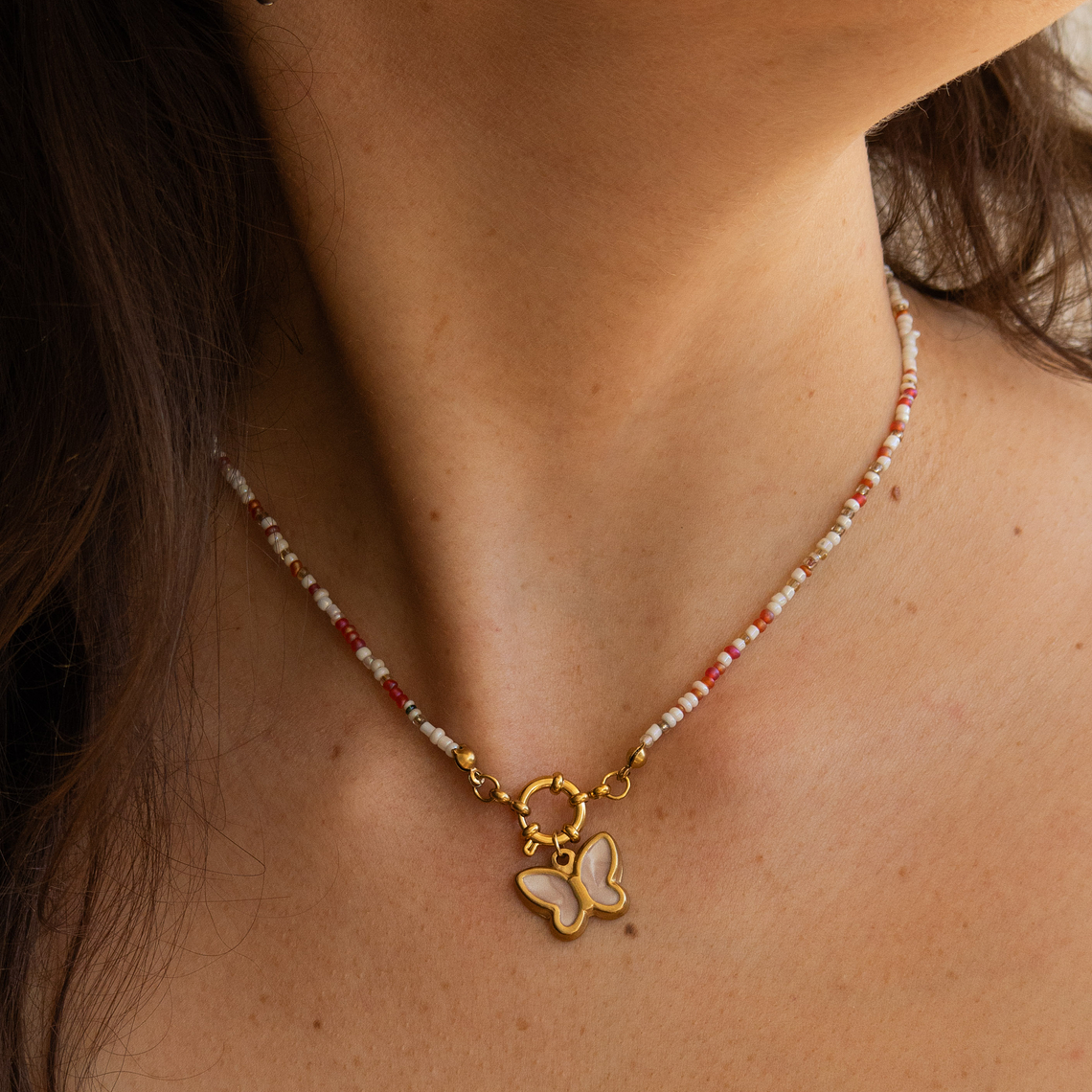 Collar | Mostacilla Mariposa Pink 3