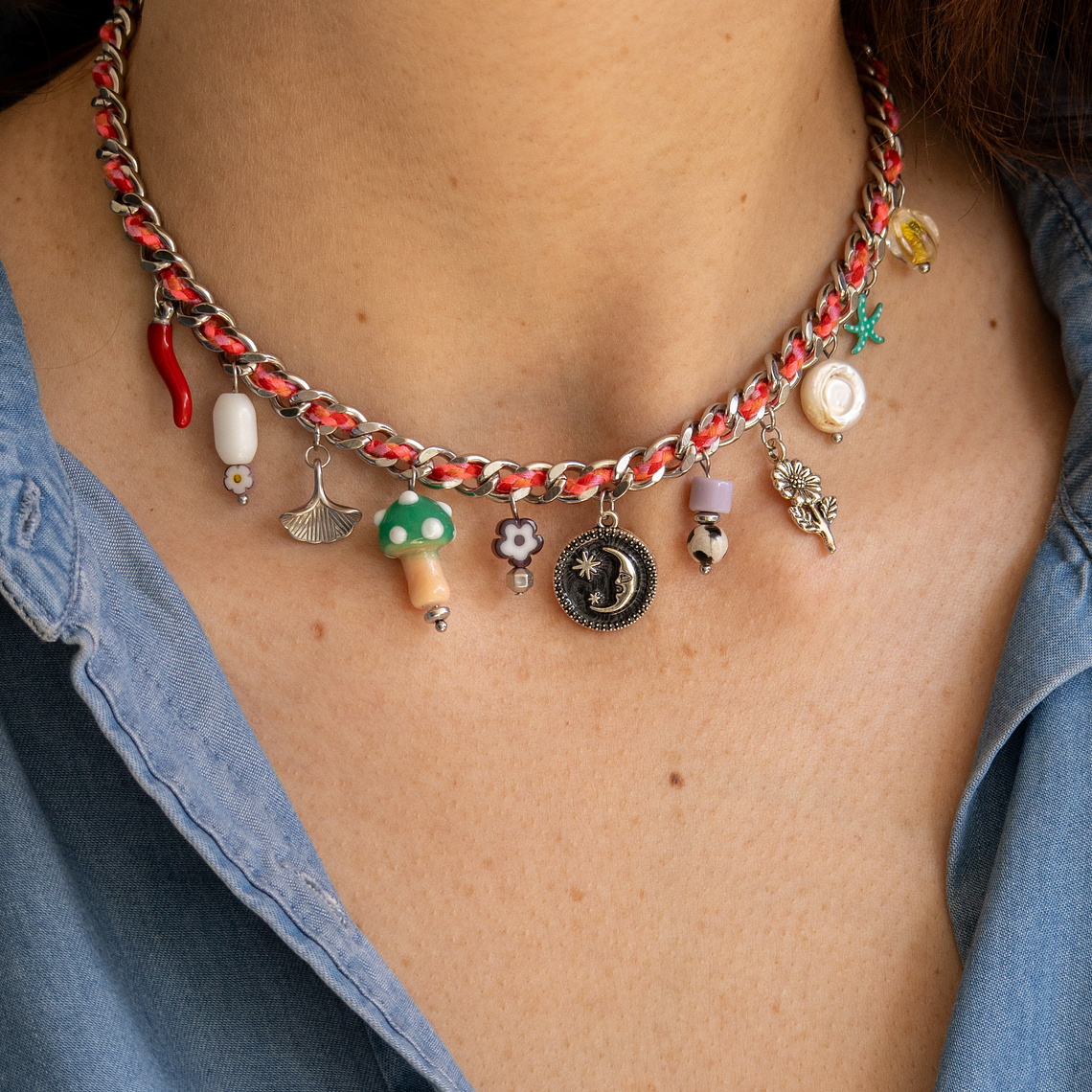 Collar | Trenzado Charms Black Moon 1