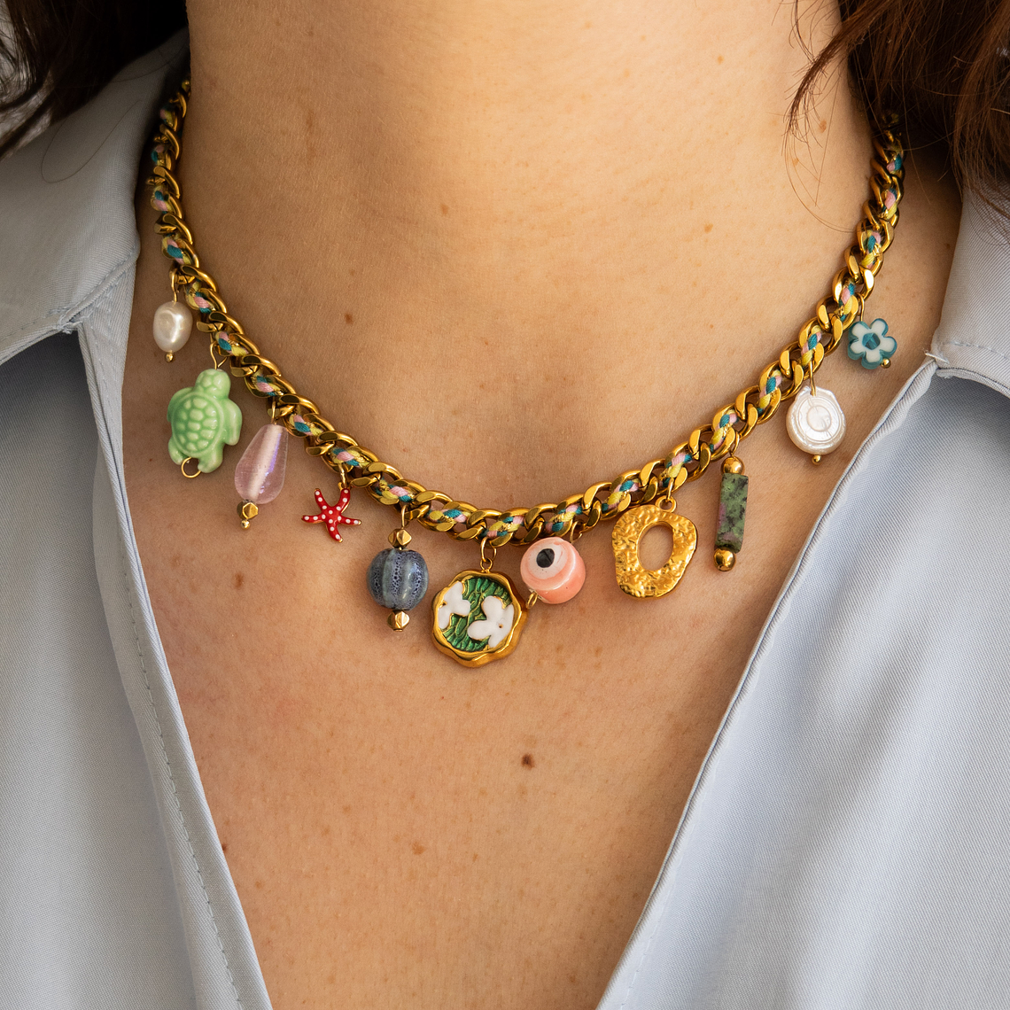 Collar | Trenzado Floreado Protector Gold 1