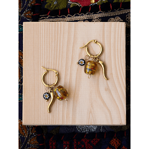 Aros Aji Vidrio Gold