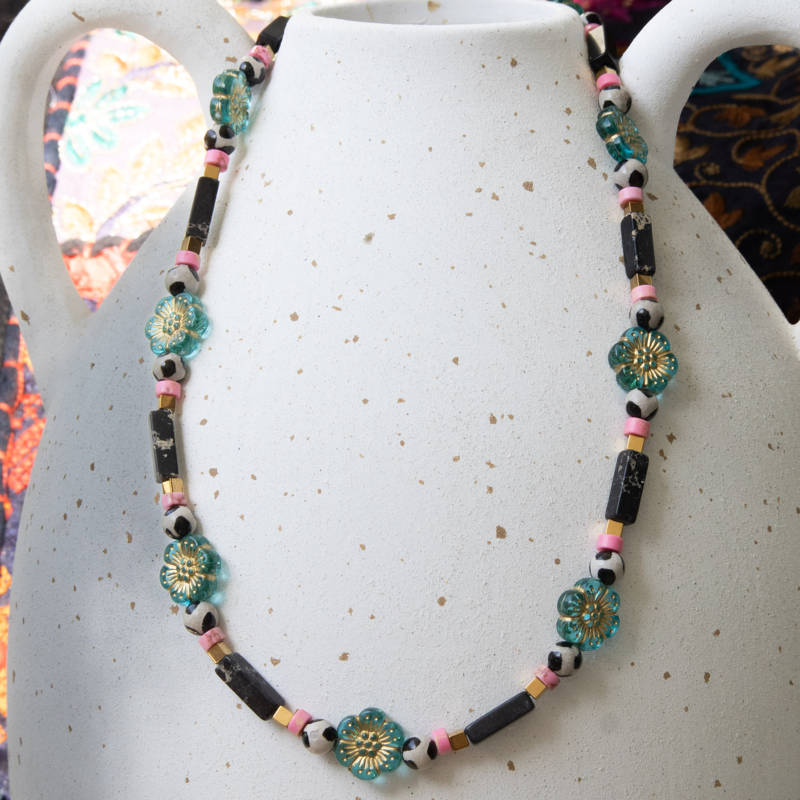 Collar | Flores Turquesas 1