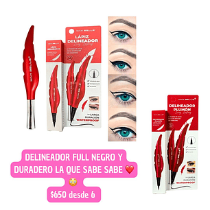 DELINEADOR DE OJOS FULL NEGRO (6UNID)