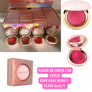 RUBOR EN CREMA + ESPEJO DUPE RARE BEAUTY (4UNID)