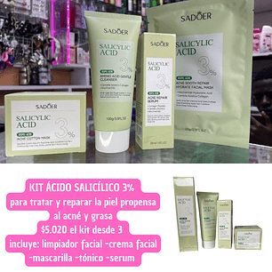 KIT SKIN CARE ACIDO SALICILICO ( 3 KIT )
