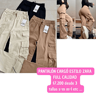 PANTALON CARGO ESTILO ZARA(3unid)