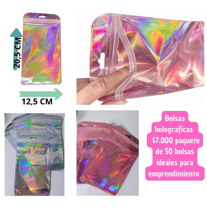 BOLSAS HOLOGRAFICAS 20 X 12 CM (50 UNID)  1