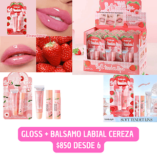 BALSAMO+BRILLO CEREZA (6 UNID)
