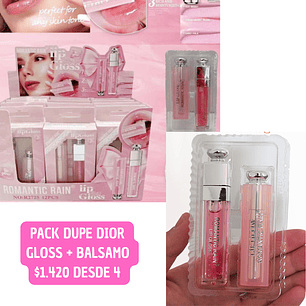 PACK DUPE DIOR BALSAMO + GLOSS (4UNID)